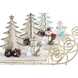 DKD Home Decor Figura Navidad Fantasía con Trineo MDF/Metal Colores Surtidos (Dorado, Rojo, Rosa, Blanco) 6x14x19 cm (Pack 6 Unidades)