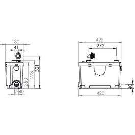 SFA Sanipompe Vite Bomba de Elevación Doméstica para Cocina o Lavadero, Drena Agua Residual Caliente, 5m Altura / 50m Horizontal