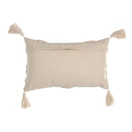 DKD Home Decor Pack de 2 Cojines Boho de Algodón Crudo 30x50 cm, Hechos a Mano, con Cremallera y Relleno de 380g