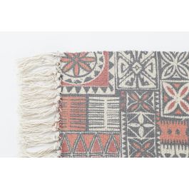 DKD Home Decor Alfombra Árabe Patchwork Algodón Poliéster Multicolor Beige 135x60x1 cm (4 Unidades)