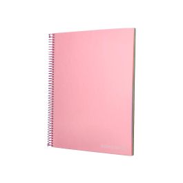 Cuaderno Espiral Liderpapel A4 Micro Jolly Tapa Forrada 140H 75 gr Cuadro 5 mm 5 Bandas 4 Taladros Color Rosa