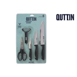 Set de 5 piezas Cuchillo Pelador Oscuro y Tijera Nero - Quttin (4 Cajas) Precio: 36.79000039. SKU: B14ZRP6NSP