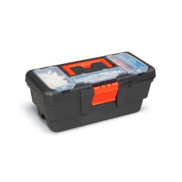 Terry Caja Herramientas Eko Toolbox 13 con Bandeja y Organizador, Negro/Naranja, 32x16x13cm
