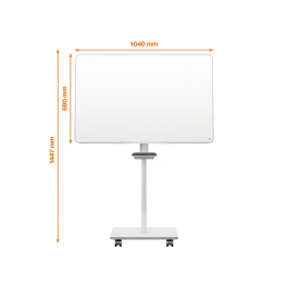 Nobo Pizarra de conferencia magnética doble cara con ruedas, blanca, 680x1040 mm