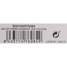 Molde para horno desmontable Quttin 35x11x2.6 cm (12 Unidades) Molde para horno desmontable Quttin 35x11x2.6 cm (12 Unidades)