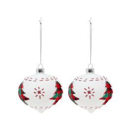 Bolas Navideñas 8 cm Cristal Blanco Abombadas Pack 2 Unidades Precio: 0.49999983. SKU: S1107273