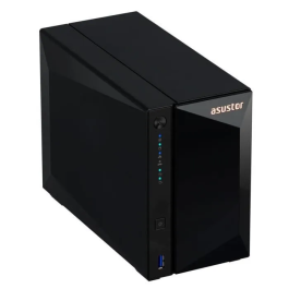 Asustor Drivestor 2 Pro AS3302T (Gen2) Servidor NAS 2 Bahías Quad-Core Realtek 1.7GHz, 2GB DDR4, 2.5GbE, RAID 0/1, Instalación Sin Herramientas, Compatible con Btrfs para ARM