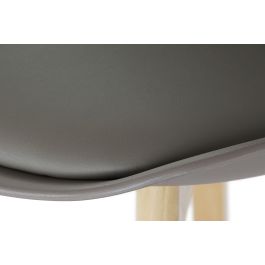 DKD Home Decor Taburete Gris Natural Haya Pu 55 x 109 x 48.5 cm Altura Asiento 75 cm