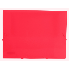 Liderpapel Carpeta Portadocumentos 36930 con Gomas Polipropileno Din A4 Rojo Translúcido Lomo 25 mm