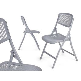 Silla Plegable Gris Giftdecor 108X13CM (4 Unidades) Silla Plegable Gris Giftdecor 108X13CM (4 Unidades)