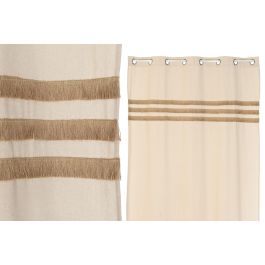 DKD Home Decor Cortina Cottage de Algodón y Yute Natural 260 x 140 cm (2 Unidades)