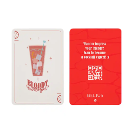 Belius Cocktails Boligrafo y Wallet Aluminio Rojo Plateado Relieve Tinta Azul Caja Diseño Elegante