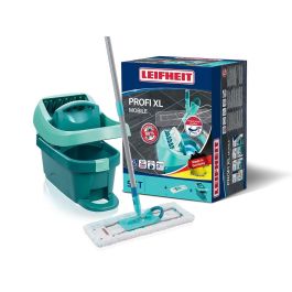 Leifheit PROFI: Conjunto de Limpieza con Cubo de Ruedas y Mopa Micro Duo de 42 cm