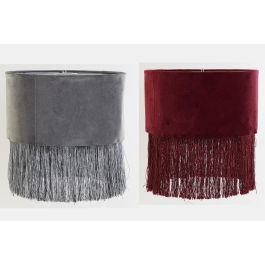 Pantalla DKD Home Decor Gris Burdeos 30 x 29 x 30 cm (2 Unidades) con Flecos Precio: 18.65094. SKU: S3014513