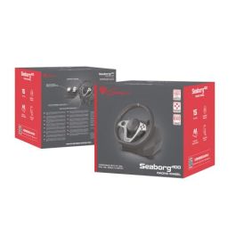 GENESIS Seaborg 400 Volante y Pedales USB Alámbrico con Vibración 900° para PC, Switch, PS3, PS4, Xbox 360, Xbox One, One S, One X Negro/Plata