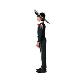 Disfraz de Mariachi para Niños 5-6 Años Traje Negro Infantil con Chaqueta, Camiseta, Cinturón y Pantalón para Carnaval