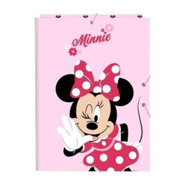 Safta Carpeta de Cartón Rígido con Gomas y Solapas, Formato Folio (215x315 mm) para Organizar Material Escolar, Estampado Minnie Mouse Nalve