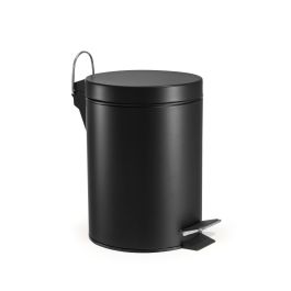 Confortime Cubo Basura Metal con Pedal 5 Lt Negro
