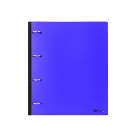Liderpapel Carpeta 4 Anillas Redondas 25 mm Polipropileno DIN A4 Ultra Compacta Lomo Extensible 4 cm Azul