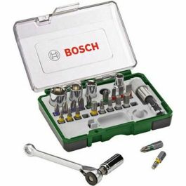 Bosch Juego de atornillar 27 piezas + trinquete con 19 puntas, 5 tomas y soporte magnético Precio: 34.50000037. SKU: B13DAP465M