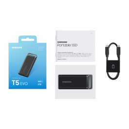 Disco Externo SSD Samsung Portable T5 EVO 2TB/ USB 3.2/ Negro