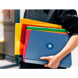 Antartik Carpeta 4 Anillas 40mm Mixtas A4 Forrada Color Azul Marino