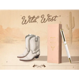 Belius Wild West Bolígrafo Aluminio Crema Dorado Tinta Azul Caja Diseño