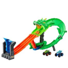 Hot Wheels Monster Trucks Pista Dragon Destruction Sharks vs Dinos. Incluye 2 Coches. Medidas: 53,34x60x35,56 cm. Edad 4+ años Hot Wheels Monster Trucks Pista Dragon Destruction Sharks vs Dinos. Incluye 2 Coches. Medidas: 53,34x60x35,56 cm. Edad 4+ años