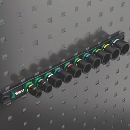 Wera 9607 Nuss-Magnetleiste B Impaktor 1 - Juego de llaves de impacto métricas de 3/8", 10 piezas (10-24 mm), multicolor