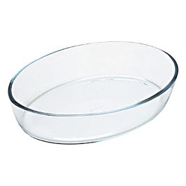 Pyrex Fuente Oval Horno Iconic'S Vidrio Boro Transparente 35x24x7 cm, Extra Resistente, Material Saludable, Apto Horno, Microondas y Lavavajillas