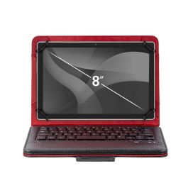 Phoenix Technologies Funda Universal con Teclado Bluetooth para Tablet/iPad hasta 8", Negro - Piel Sintética y Soporte Ajustable