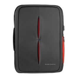 Mars Gaming MB2 Mochila Antirrobo TSA Impermeable para Portátil 17.3 pulgadas con Puerto USB, Convertible a Maletín Gris/Roja