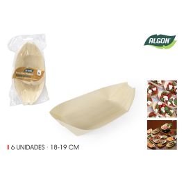 Set de 6 barquillas de madera Algon 18 cm (24 Unidades) Precio: 20.50000029. SKU: B1D9H79QTJ