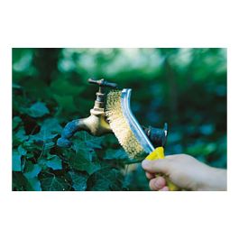 Wolfcraft Cepillo Metálico de Mano Latón con Mango de Plástico 265mm Profesional/Doméstico 0,3mm Diámetro de Alambre
