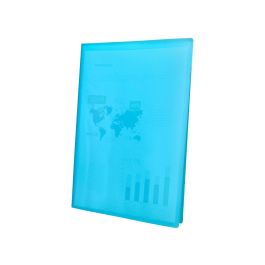 Carpeta Liderpapel Escaparate 47052 40 Fundas Polipropileno Din A4 Azul Translucido