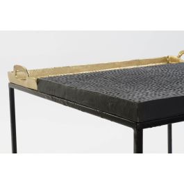 DKD Home Decor Mesa Centro Dorado Negro Acero Aluminio 61 x 61 x 49 cm