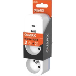 Biplite - QUARX - 2P 16A - Con USB-A y USB-C, compatible con NF