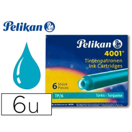 Pelikan TP6 Tinta para Estilográfica Turquesa Caja de 6 Cartuchos Precio: 1.49999949. SKU: B1AC5L5JSY