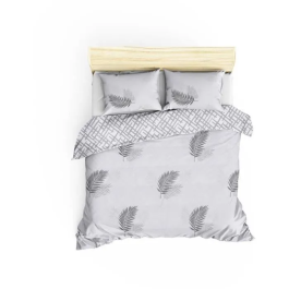 Juego de Cama 220x240 cm con 2 Fundas de Almohada 60x60 cm - Algodón/Poliéster - Gris - ASI8682870114951