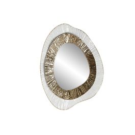 DKD Home Decor Espejo Glam Dorado y Blanco, Metal y Cristal, 61 x 79 x 7 cm (2 Unidades)