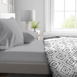 Home Linge Passion HP71769 Sábana bajera ajustable Microfibra 160x200 cm + Capó 30 cm 82g Gris Claro