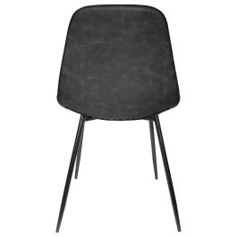 Home Deco Factory Silla Amber Negra Estilo Industrial - Madera y Hierro - 54,2x43,7x85,5 cm