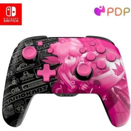 PDP 708056072674 Mando Inalámbrico Glow Grand Prix Peach para Nintendo Switch y Switch OLED Negro y Rosa
