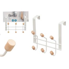 Percha 6 Pomos Puerta Blanca Berilo 24x18x12 cm - Metal y Madera (12 Unidades) Precio: 38.78999971. SKU: B1A8M3EFME