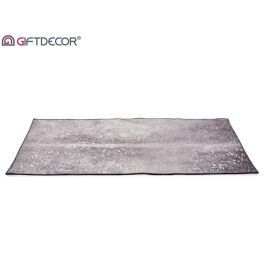 Giftdecor Alfombra Gris 100x150 cm con Manchas Plateadas 100% Poliéster (Set de 9)