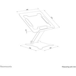 Neomounts DS20-740BL1 Soporte de escritorio para portátiles 11-15", Max. 5kg, Altura ajustable 1,7-16,8cm, Plegable, Compacto, Negro