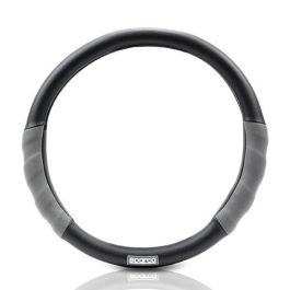 SPC SPC1101L Funda de Volante Universal para Coche Gris y Negra Antideslizante Lavable 100% Poliéster Cómoda