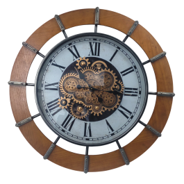 DKD Home Decor Reloj de Pared Vintage Pino Metal Natural Blanco 86x86 cm Precio: 140.68999967. SKU: B15QJN2A4K