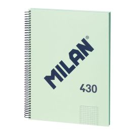 MILAN LIBRETA CON ESPIRAL, PAPEL CUADRICULADO 5X5 MM, 80 HOJAS A4, 95 G/M², VERDE, 57143E80GR