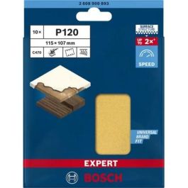 Bosch C470.115x107 K120.10x Hoja Lijadora Rectangular para Madera 115x107 mm, Paquete de 10 unidades
